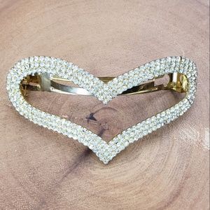 NWOT diamond heart hair brooch